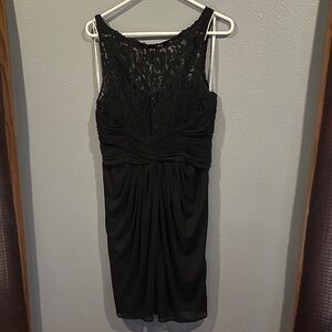 David's Bridal Black Lace Midi Dress